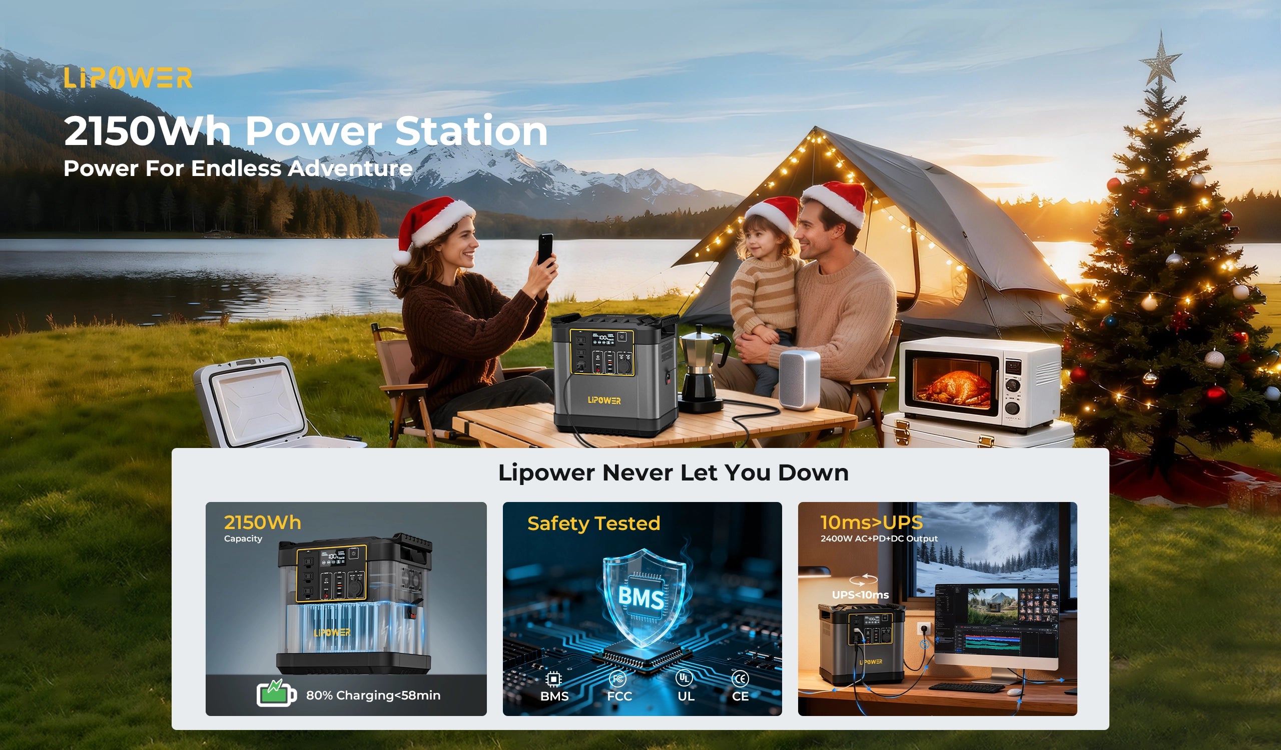 Portable power station for RV camping and outdoor travel