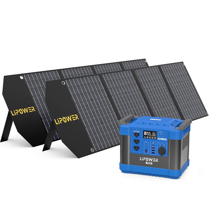 Solar Generator Kit 1200W (LIPOWER MARS-1000 PRO + 2* APOLLE100)