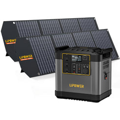 Portable solar generator power station for home backup with solar panels