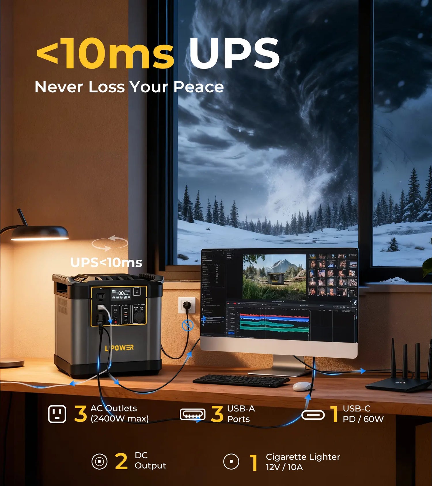 Lipower G2000L-S Portable Power Stations 2150Wh 2400W For Home Backup
