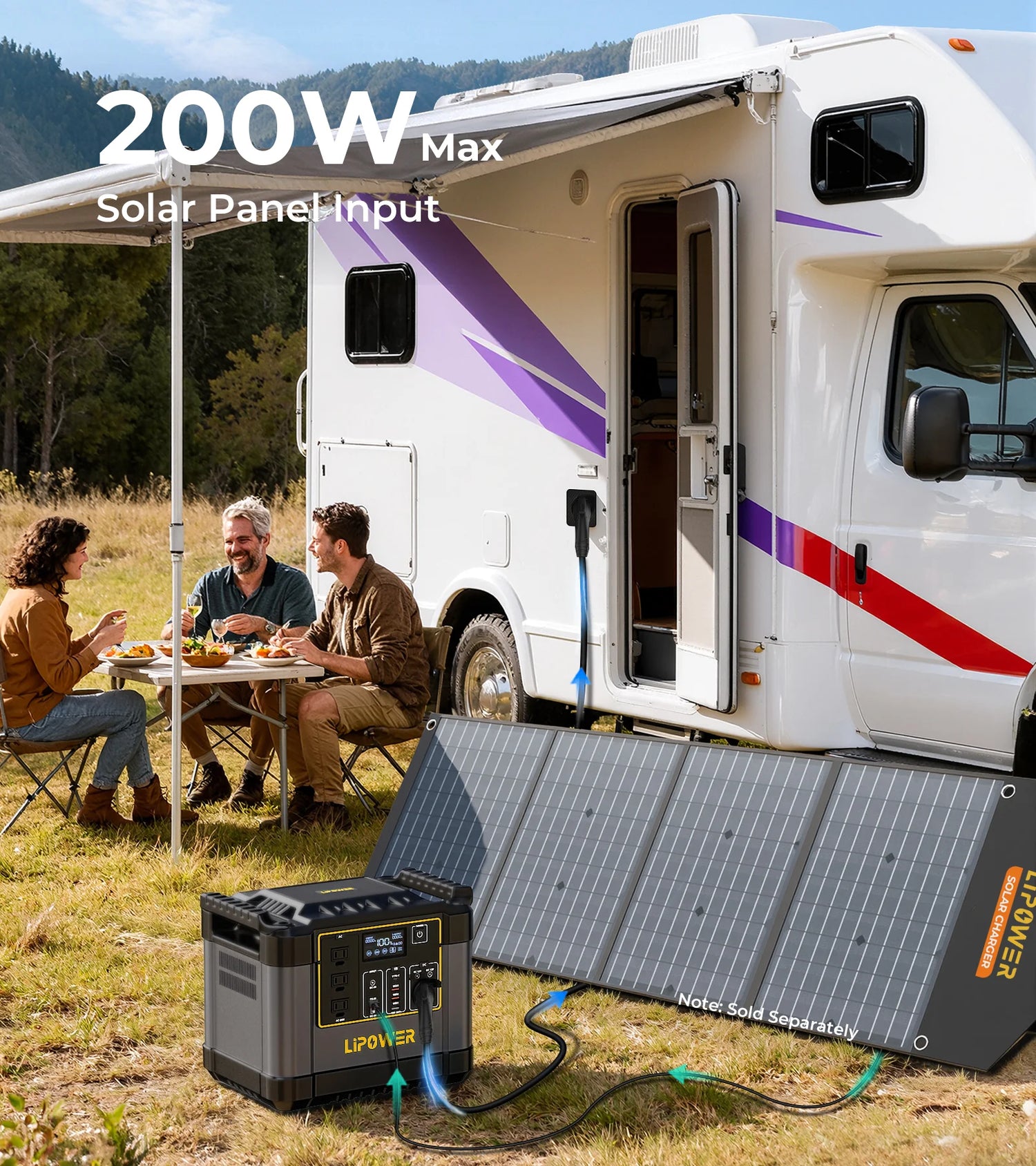 power station camping Lipower G1000L-S Portable Power Station 1075Wh 1200W For Outdoor, Power Station Only
