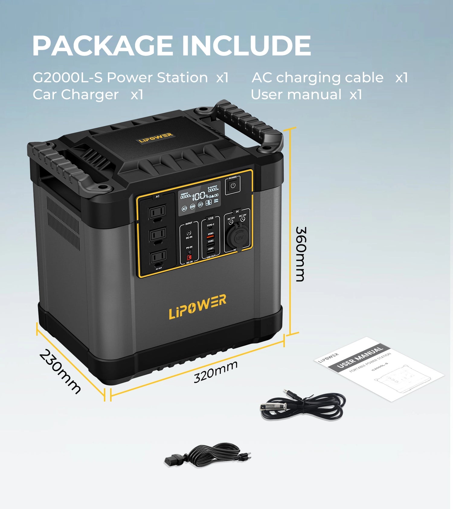 Lipower G2000L-S Portable Power Stations 2150Wh 2400W For Home Backup