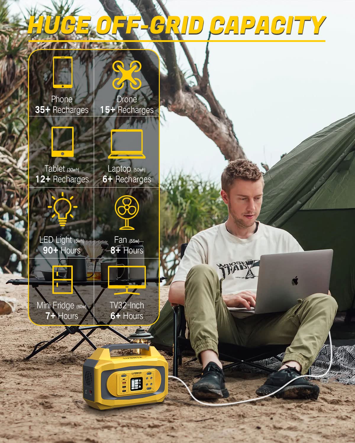 Portable Power Station 500W/472Wh LIPOWER SOL500