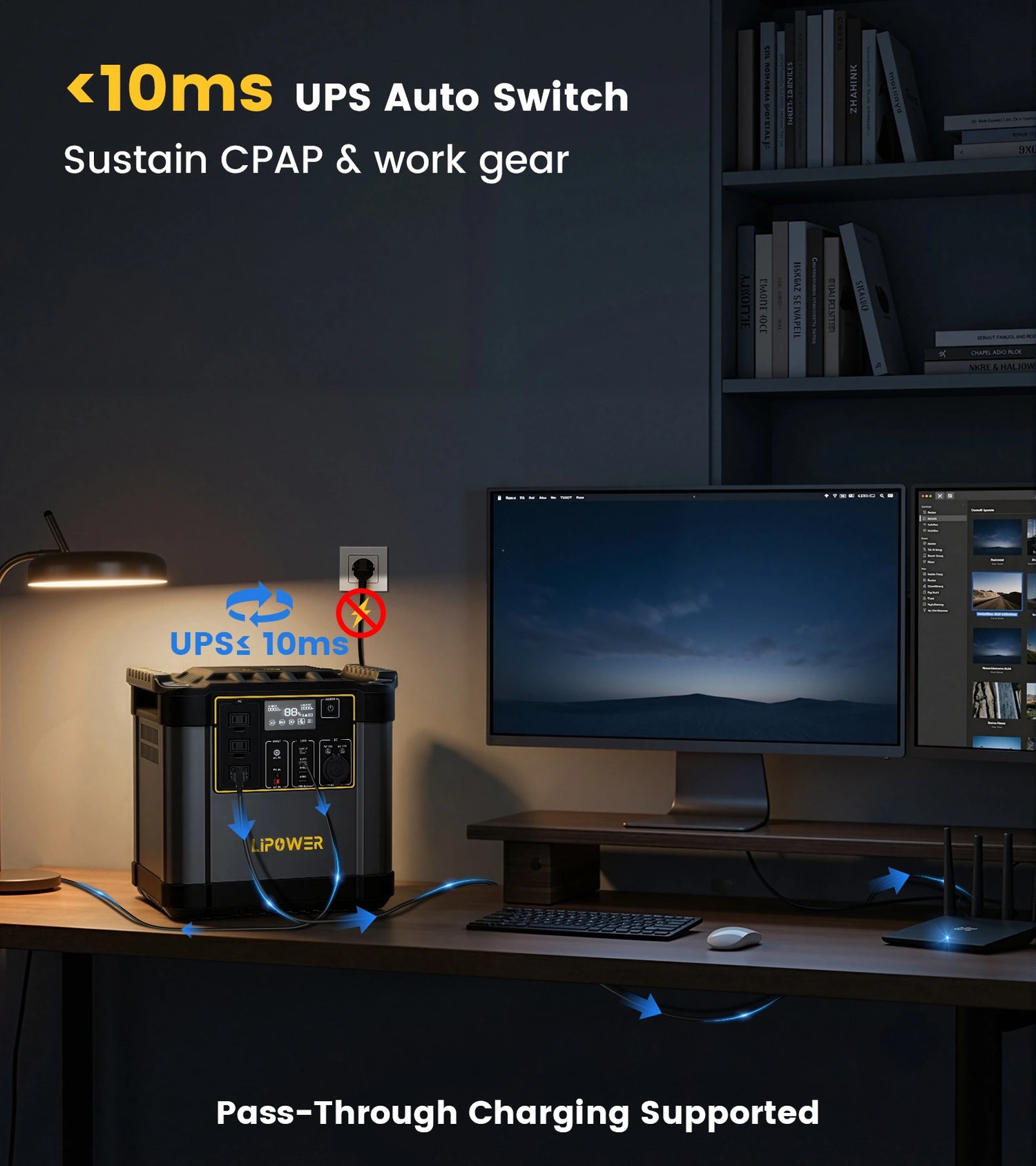 Lipower G2000L-S Portable Power Stations 2150Wh 2400W For Home Backup
