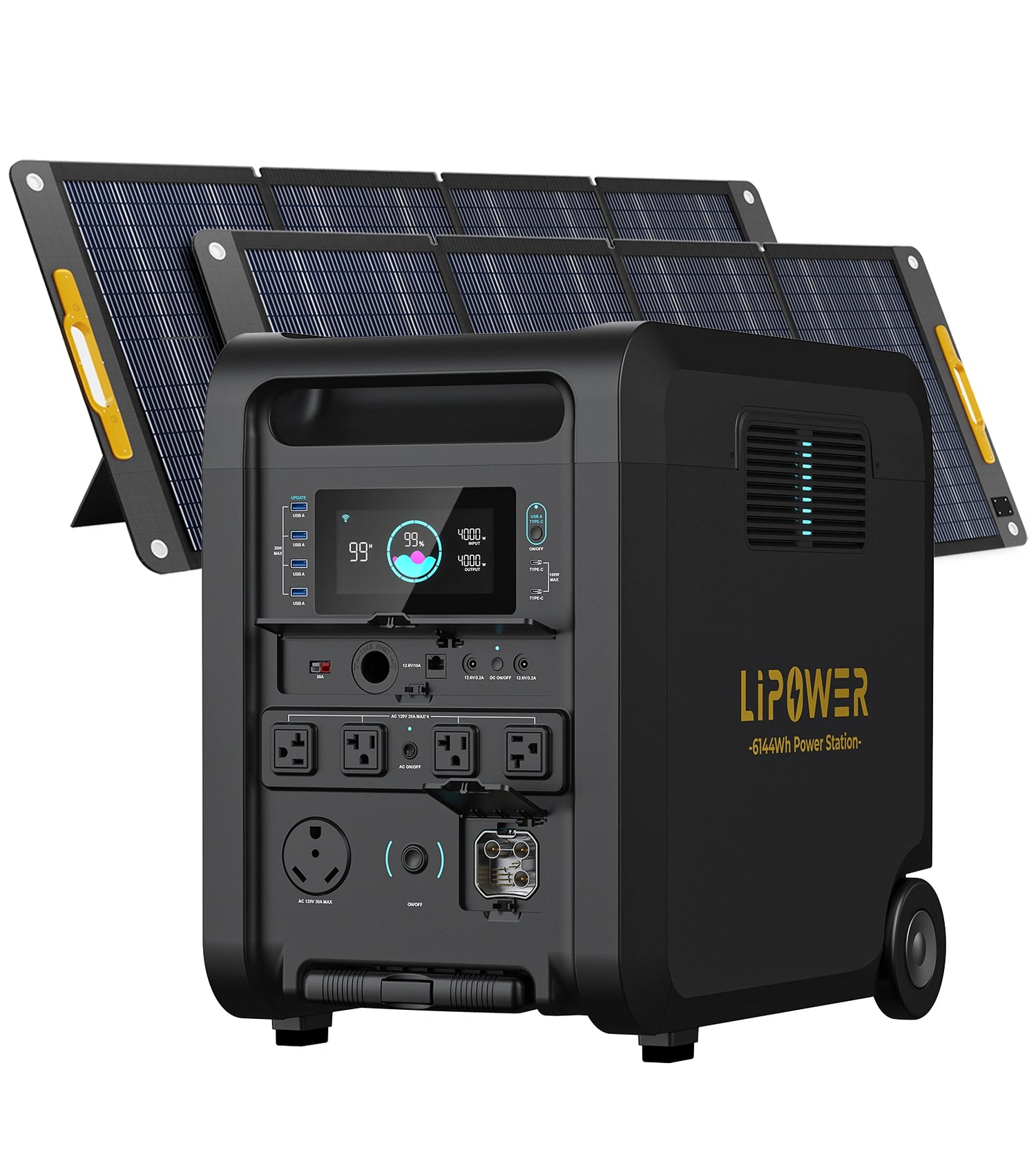 Estación de energía solar Lipower T4 Master de 6144 Wh y 4200 W para respaldo doméstico 