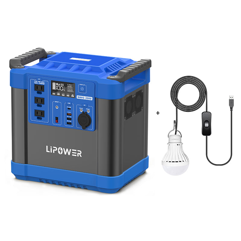 Portable Power Station 2000W LiFePO4 Battery LIPOWER MARS-2000
