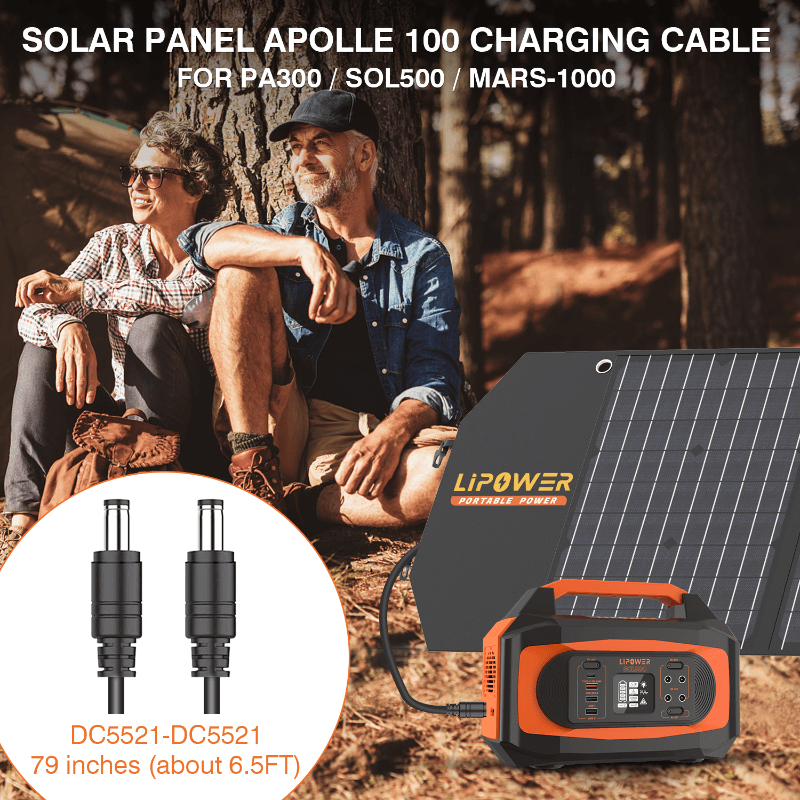 Solar Charge Cable DC5521 Male To DC5521 Male