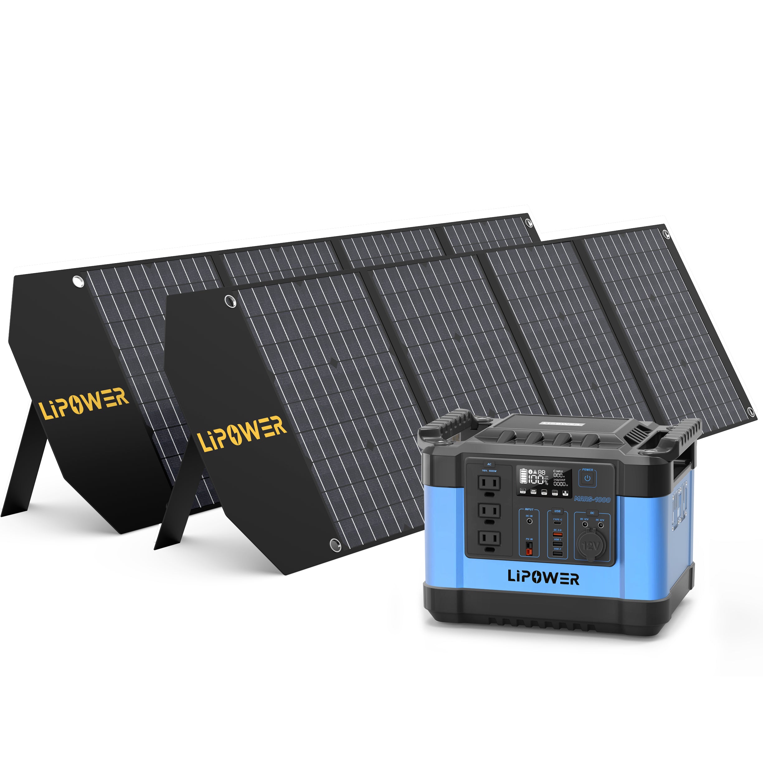 Solar Generator Kit 1000W (LIPOWER MARS-1000 +  APOLLE100)