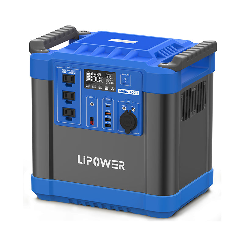 Portable Power Station 2000W LiFePO4 Battery LIPOWER MARS-2000 blue