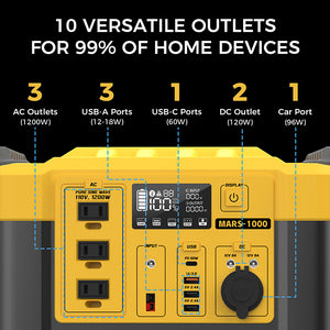Portable Power Station 1200W LiFePO4 Battery LIPOWER MARS-1000 PRO